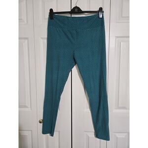 Lularoe tall and curvy women's teal and polka dot leggings